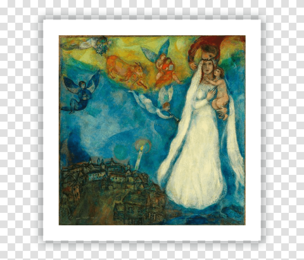 Madonna Of The Village Marc Chagall, Painting, Person, Human Transparent Png