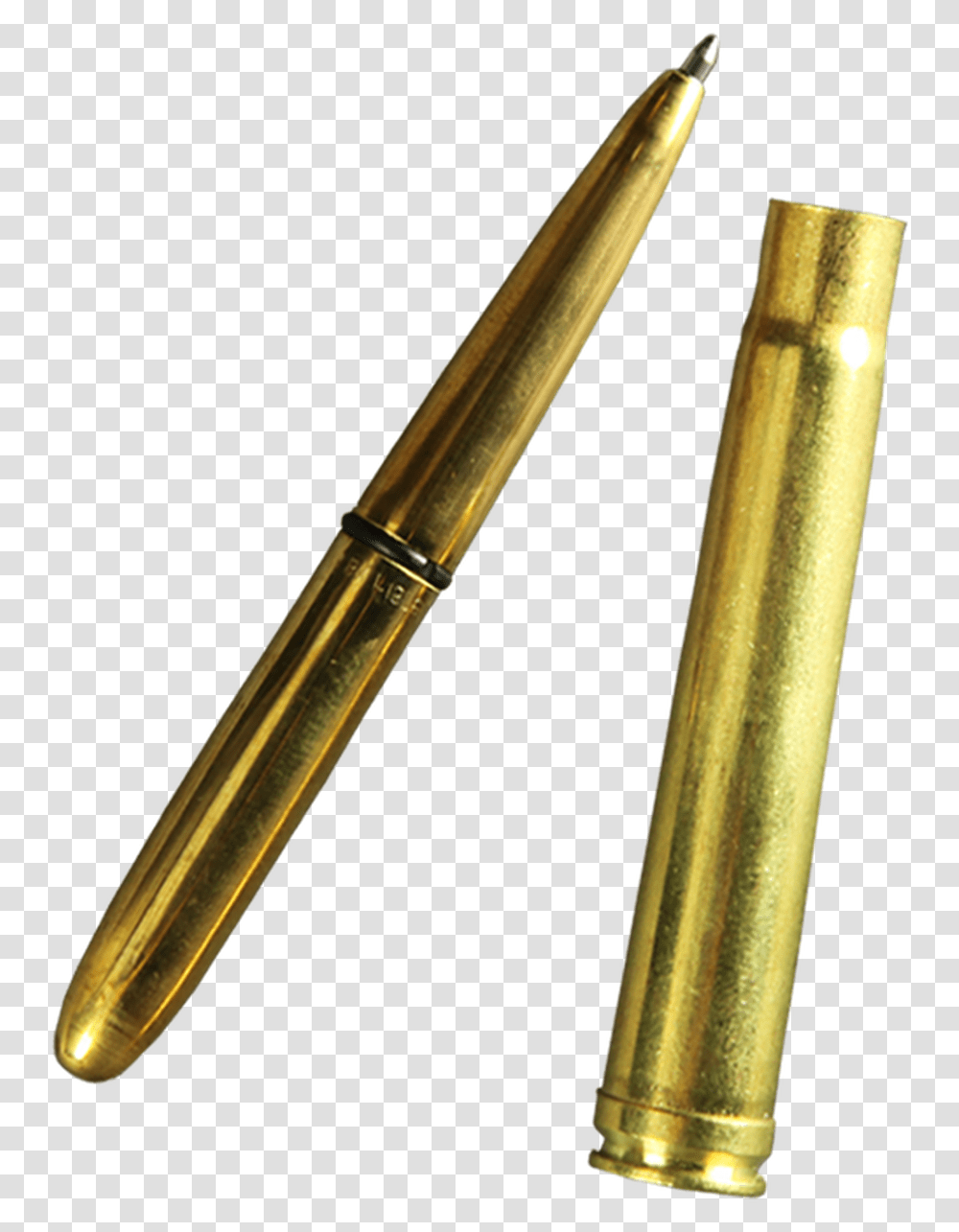 Mag Brass Bullet Pen Black Ink Pen, Gold, Fountain Pen Transparent Png