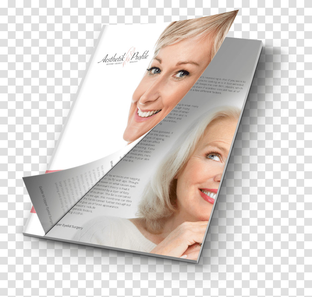 Magazine Mockup Uppereyel Blond, Person, Human, Poster, Advertisement Transparent Png