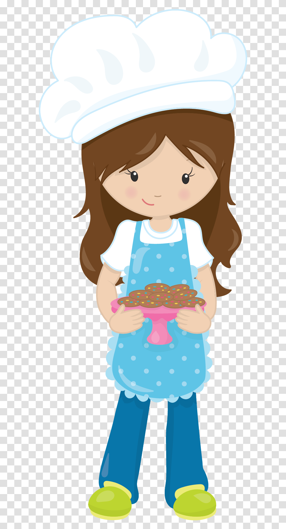Magic Biscuit Buns The Little Puddins Blog Cartoon, Person, Apron, Chef, Girl Transparent Png