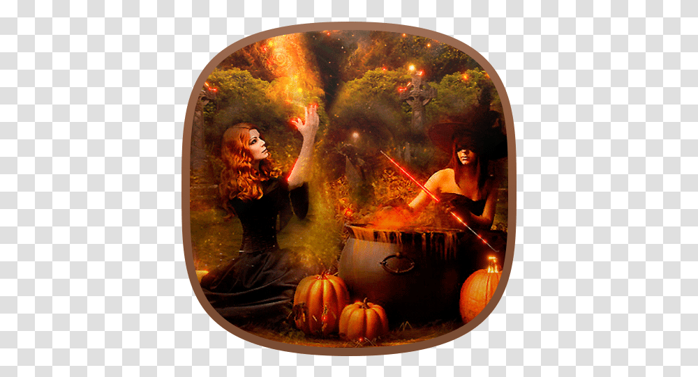 Magic Halloween Free Live Wallpaper 1 Halloween, Person, Painting, Art, Pumpkin Transparent Png