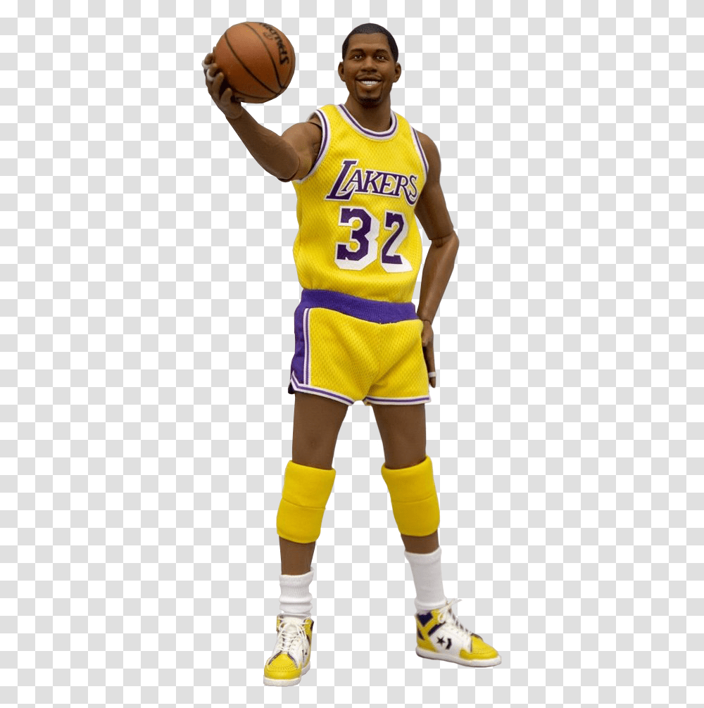 Magic Johnson 16th Scale Action Figure Los Angeles Lakers, Person, Human, Shoe, Footwear Transparent Png
