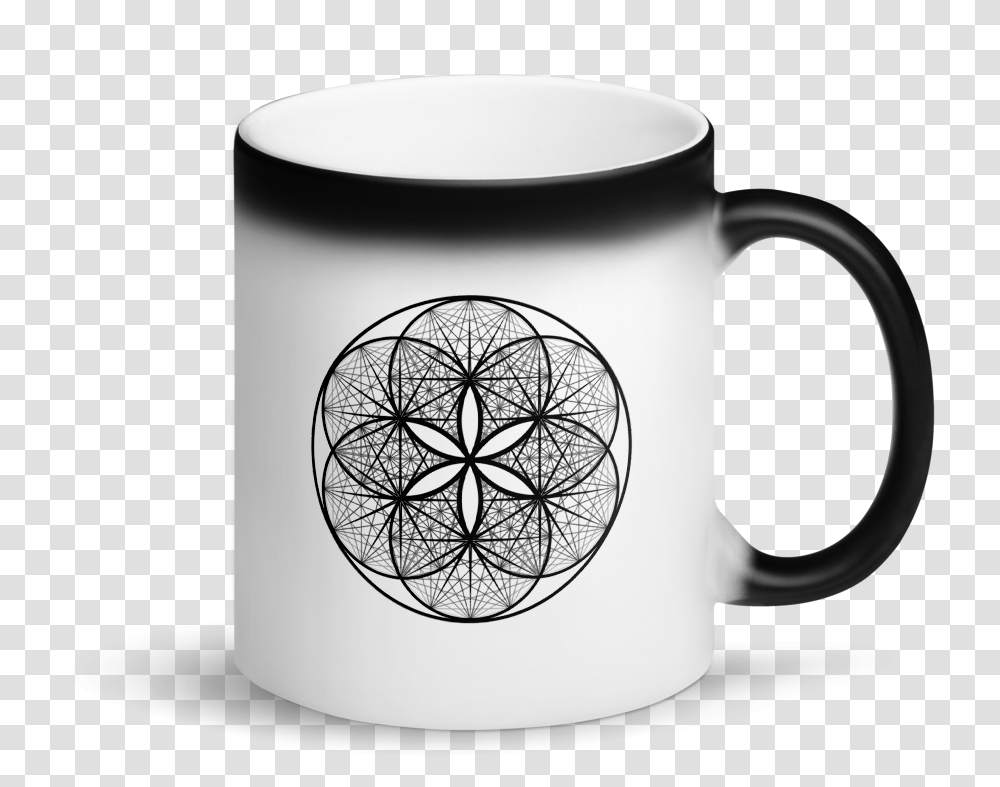 Magic Mug Musical Seed Of Life Color Changing White When Hot Black When Cold Coffee Mug Pug, Coffee Cup, Lamp Transparent Png