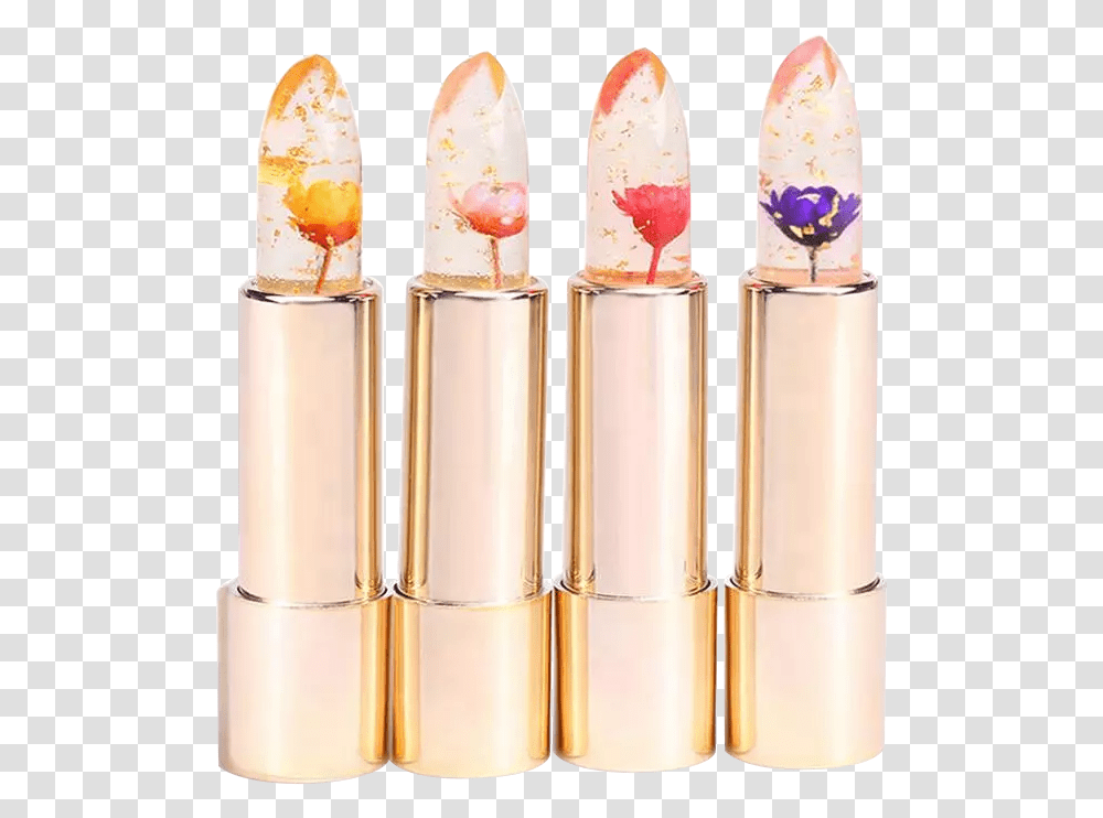 Magic Temperature Color Change Flavored Jelly Clear Flower Clear Lipstick With Flower, Cosmetics Transparent Png