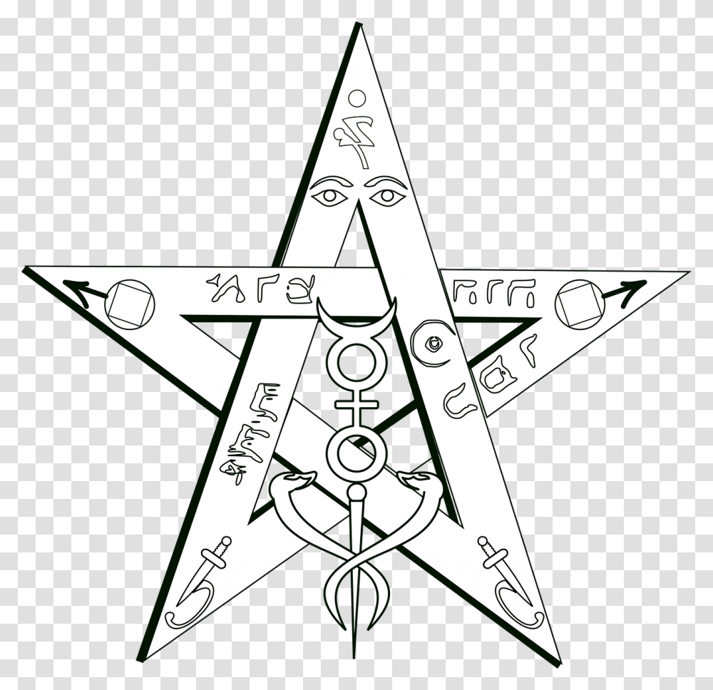 Magic Tetragramaton Esoteric Free Photo Pentagram, Star Symbol, Scissors, Blade Transparent Png