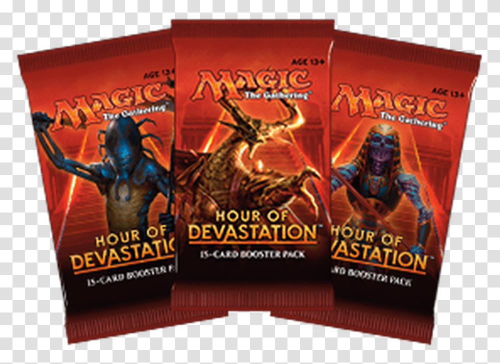 Magic The Gathering Hour Of Devastation Booster Pack Hour Of Devastation Booster, Person, Paper, Advertisement Transparent Png