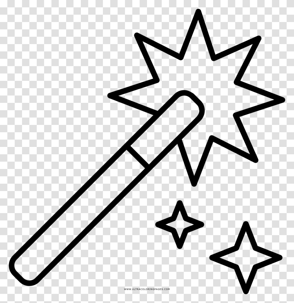 Magic Wand Coloring Page, Gray, World Of Warcraft Transparent Png