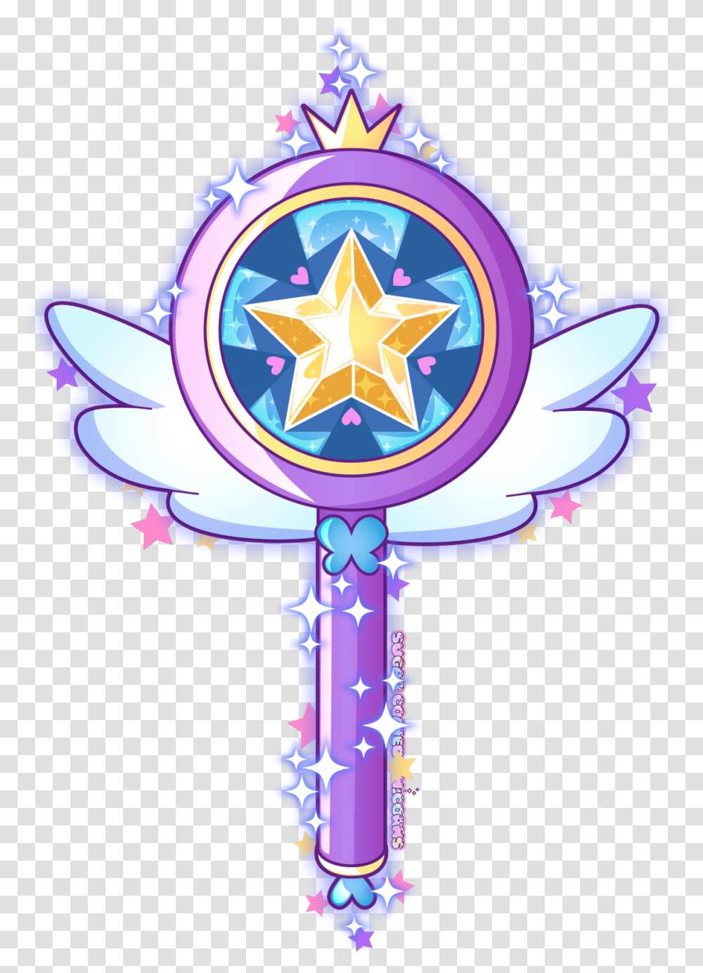 Magical Girl Wand, Cross, Star Symbol Transparent Png