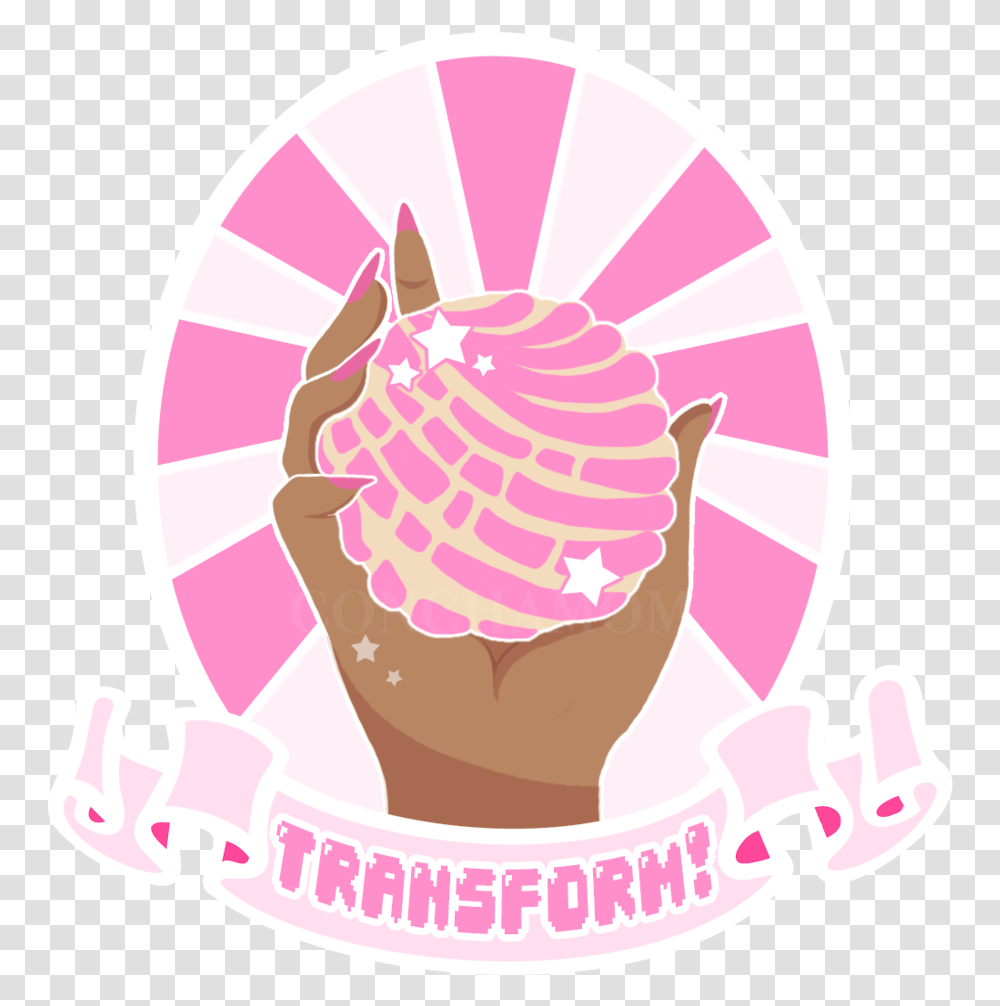 Magical Girl With A Concha Addiction Clip Art, Cream, Dessert, Food, Sweets Transparent Png
