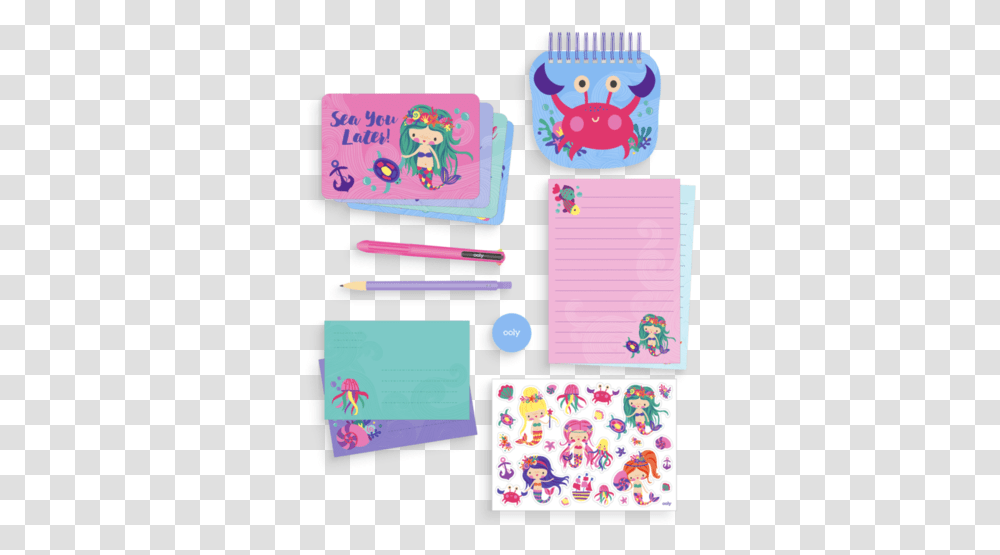 Magical Mermaids Stationary KitData Rimg Lazy Ooly Stationery Kit, Label, Rubber Eraser, Diary Transparent Png