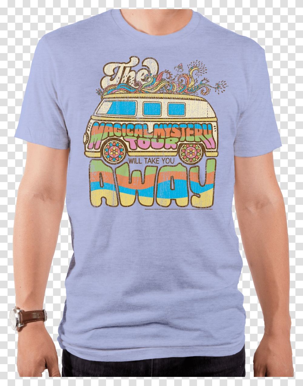 Magical Mystery Tour Beatles T Shirt Junk Food T Shirt, Apparel, T-Shirt, Person Transparent Png