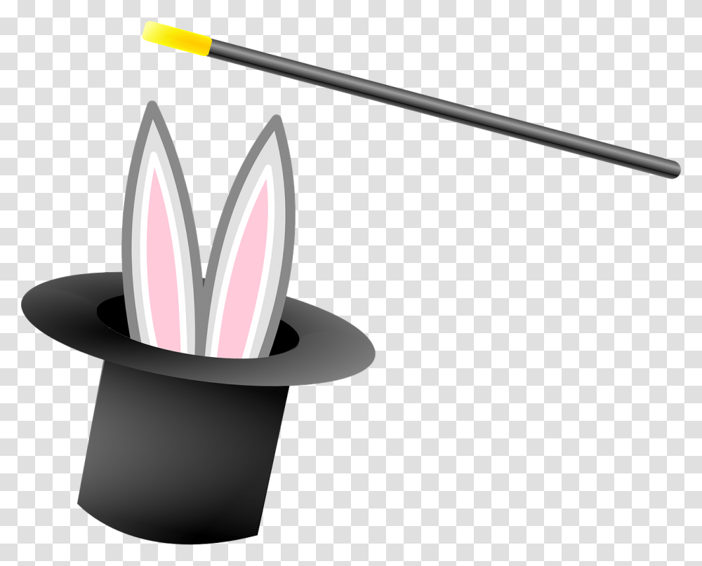 Magician Hat Bunny Top Hat Wand Illusionist Show Magic Show Clip Art, Weapon, Weaponry Transparent Png