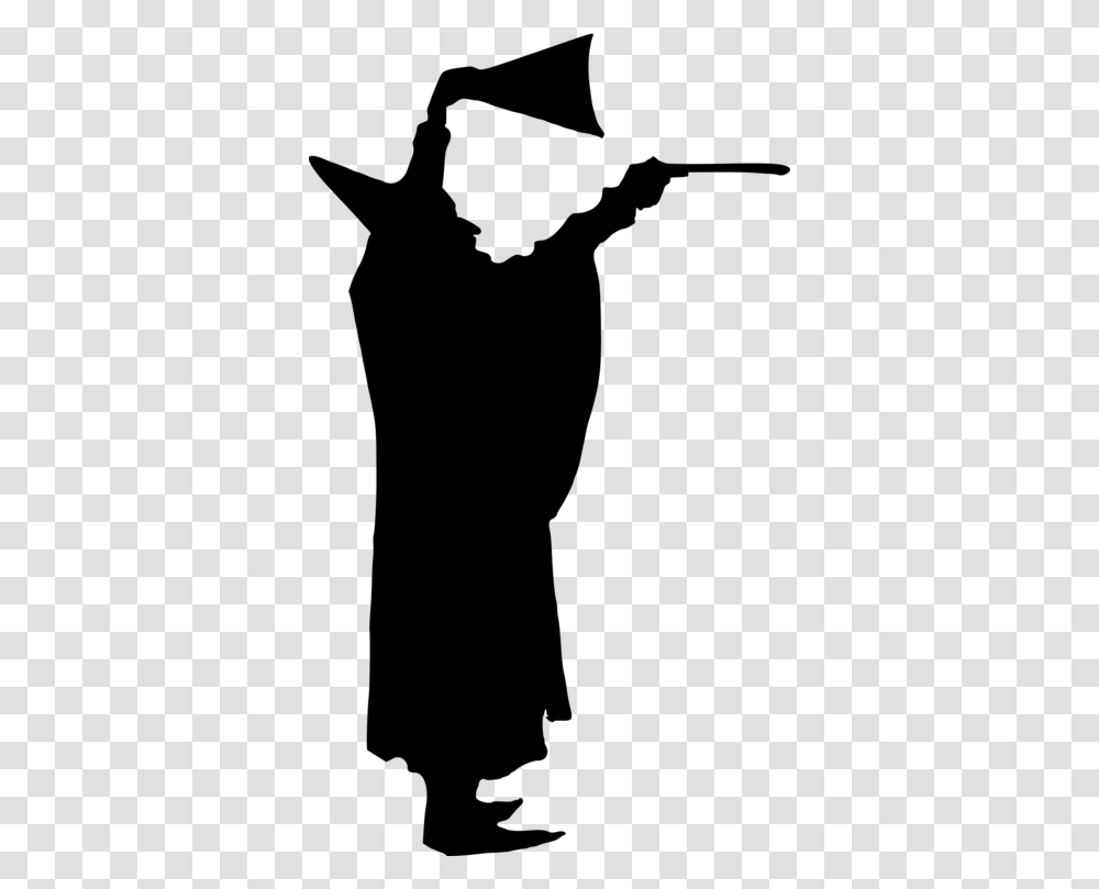 Magician Silhouette Wand Drawing, Gray, World Of Warcraft Transparent Png