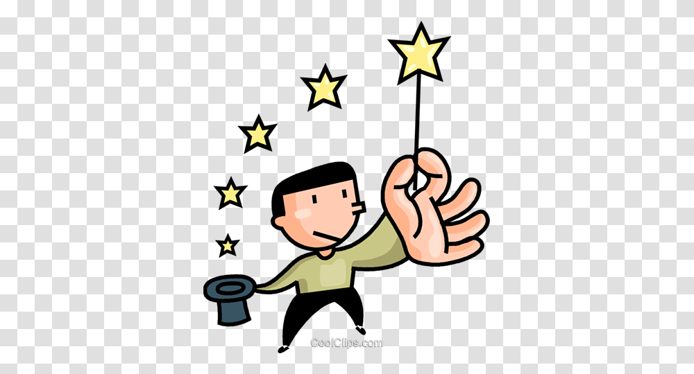 Magician Waving His Magic Wand Royalty Free Vector Clip Art, Star Symbol, Performer Transparent Png