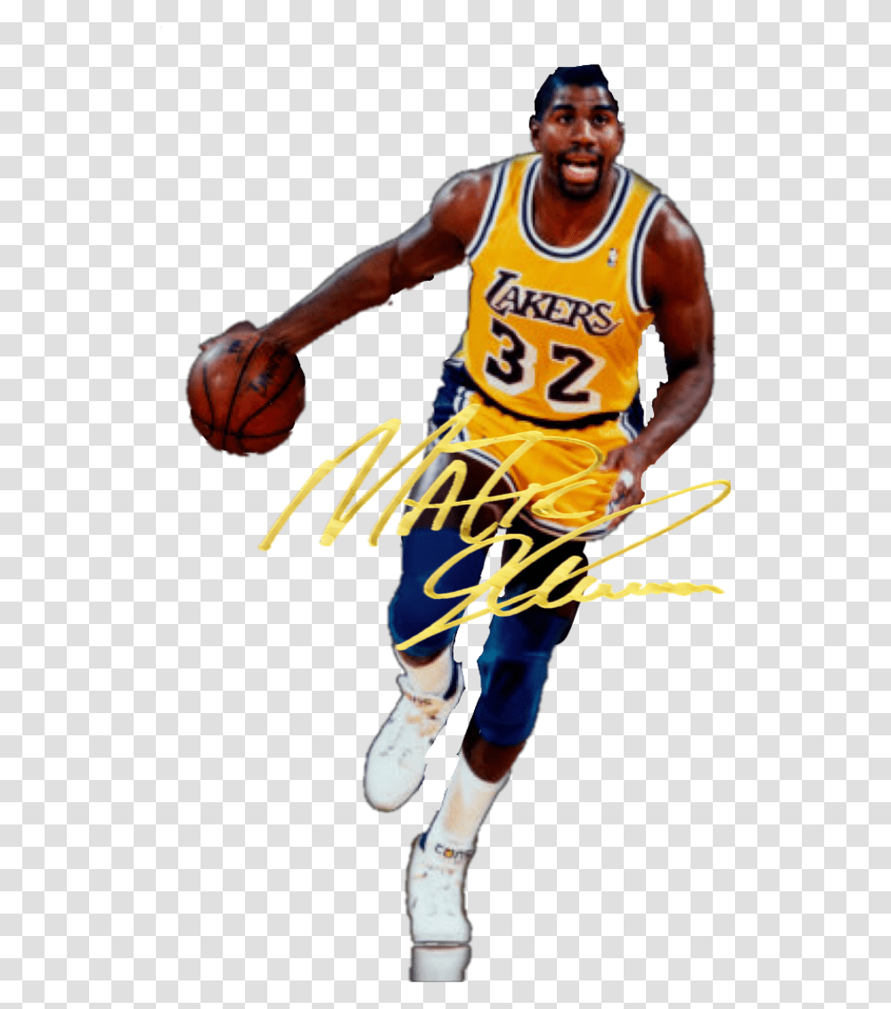 Magicjohnson Freetoedit Magic Johnson Cut Out, Person, Human, People, Team Sport Transparent Png