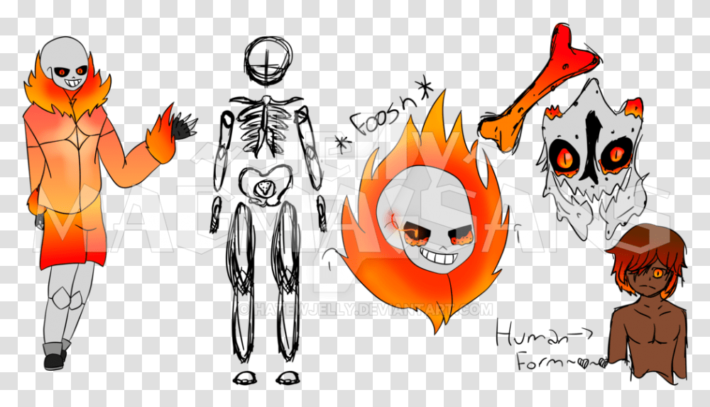 Magmatale Sans, Person, Fire Transparent Png