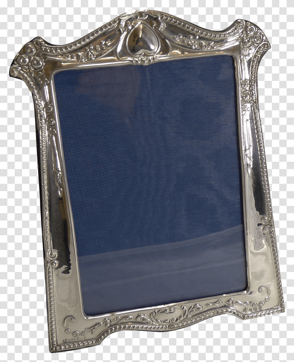 Magnificent Antique English Sterling Silver Art Nouveau Picture Frame, Electronics, Screen, Monitor, Display Transparent Png