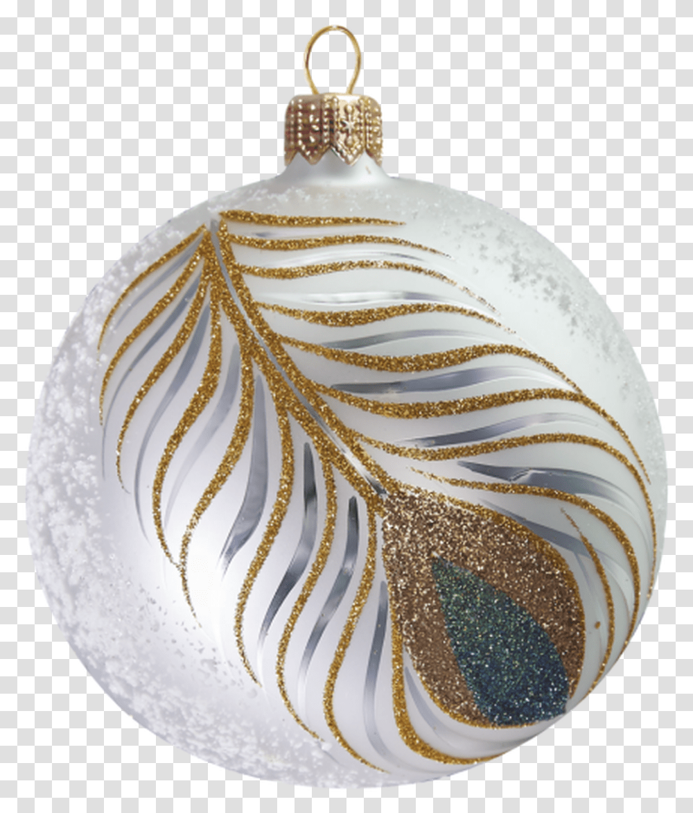 Magnificent Peacock Feather Glitter Ball Christmas Ornament, Rug, Accessories, Accessory, Pendant Transparent Png