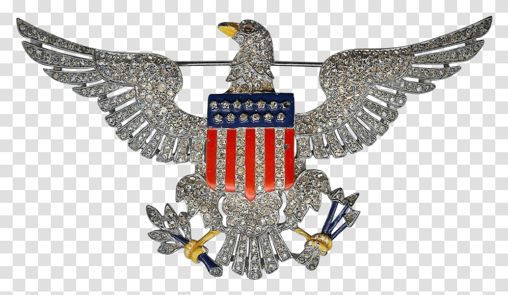 Magnificent Soaring Eagle Brooch Designer Alfred Philippe Bald Eagle, Emblem, Chandelier, Lamp Transparent Png