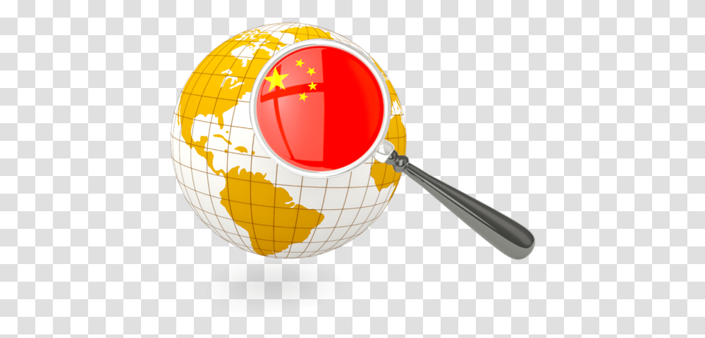 Magnified Flag With Globe China Globe, Planet, Outer Space, Astronomy, Universe Transparent Png