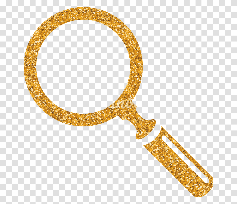Magnifier Gold Glitter Icon, Magnifying Transparent Png