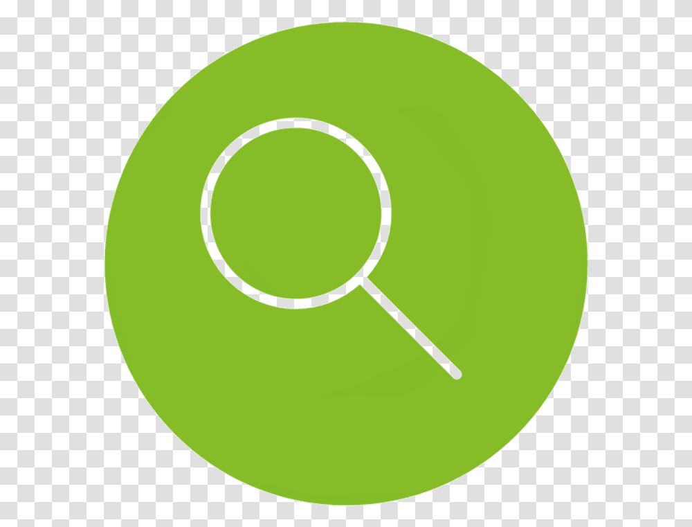 Magnifying Glass Green Circle, Tennis Ball, Sport, Sports, Frisbee Transparent Png