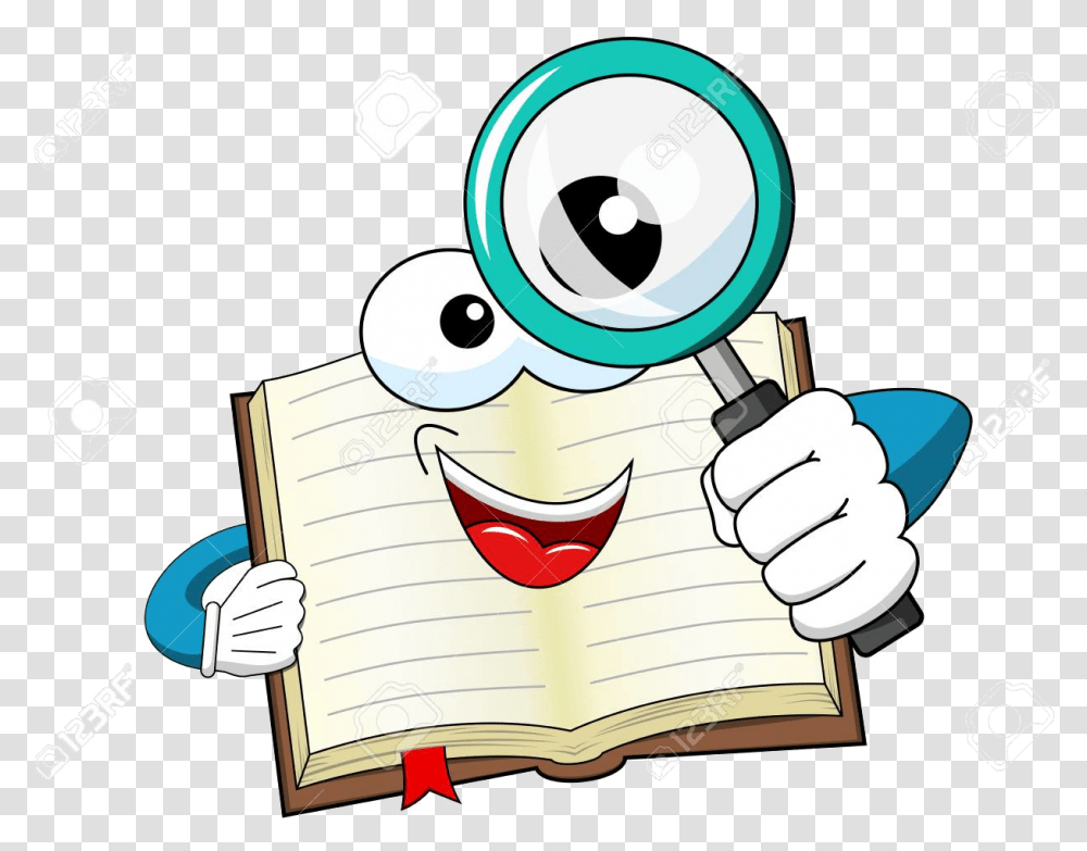 Magnifying Glass Looking Through Clipart Images In Cartoon Magnifying Glass Clipart, Diary Transparent Png