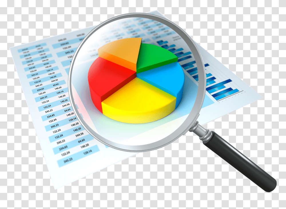 Magnifying Glass On Reports Transparent Png
