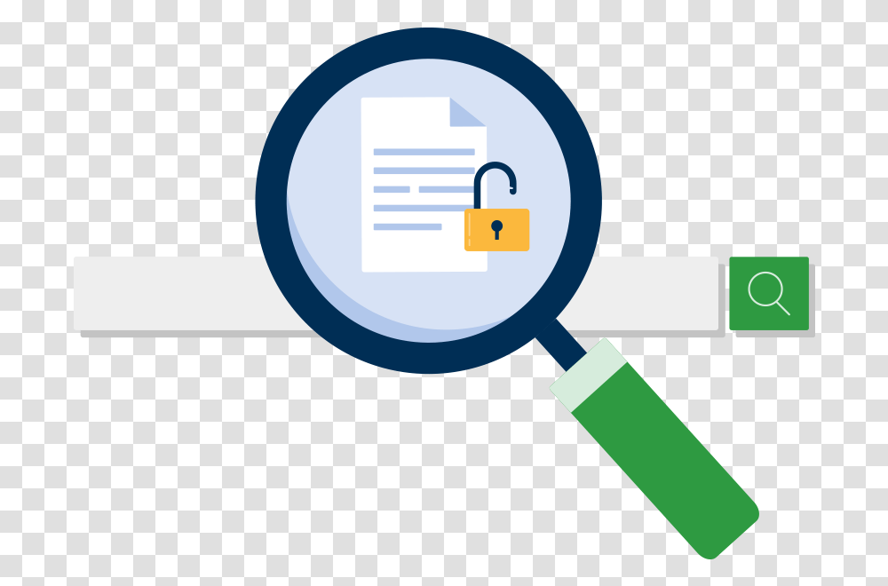 Magnifying Glass Over A Search Box And Open Access Circle, Road Sign Transparent Png