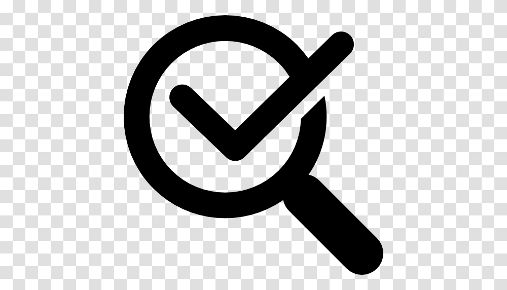 Magnifying Glass With Check Mark, Hammer, Tool, Stencil Transparent Png