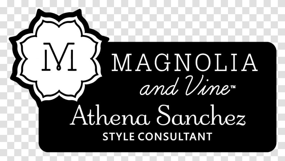 Magnolia And Vine Name Badge Calligraphy, Hand, Paper, Alphabet Transparent Png