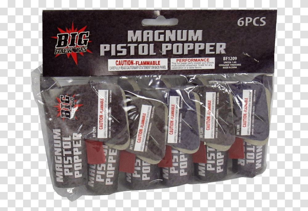Magnum Pistol Popper Chain, Gum Transparent Png