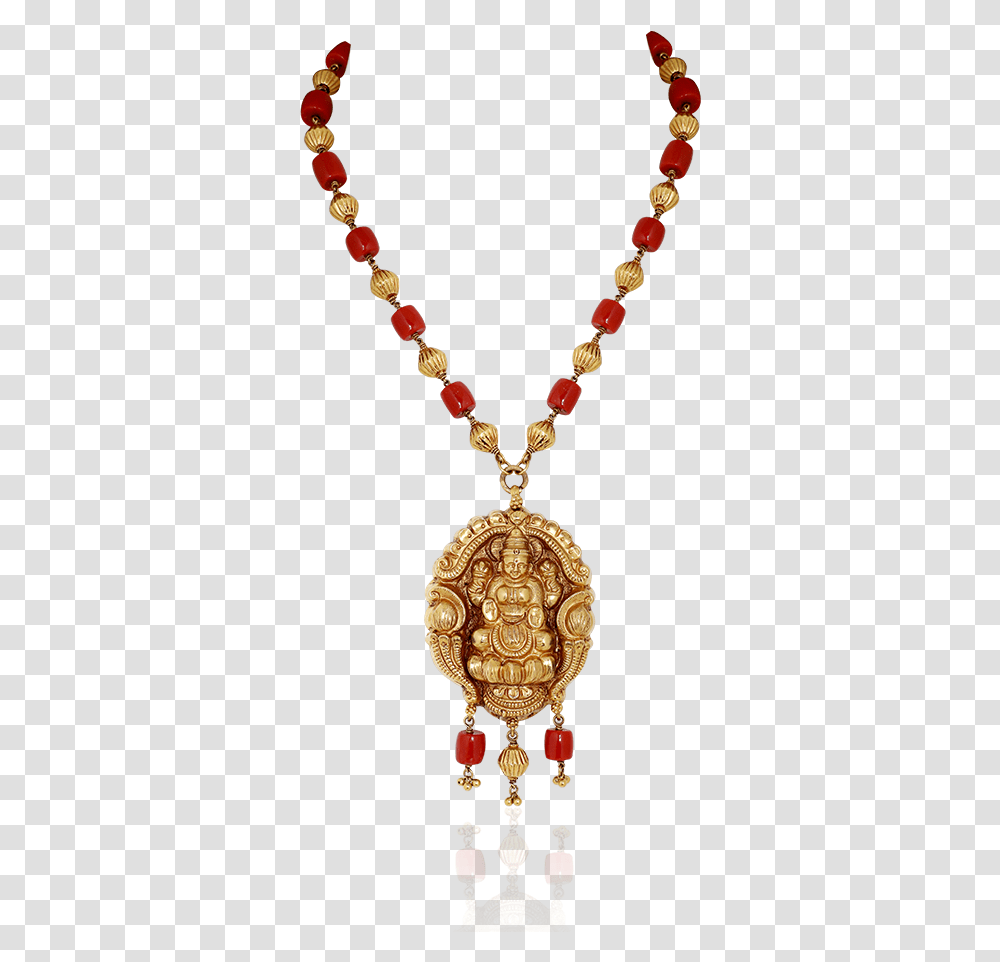 Maha Lakshmi Coral Antique Haaram Coral Laxmi Pendant, Necklace, Jewelry, Accessories, Accessory Transparent Png
