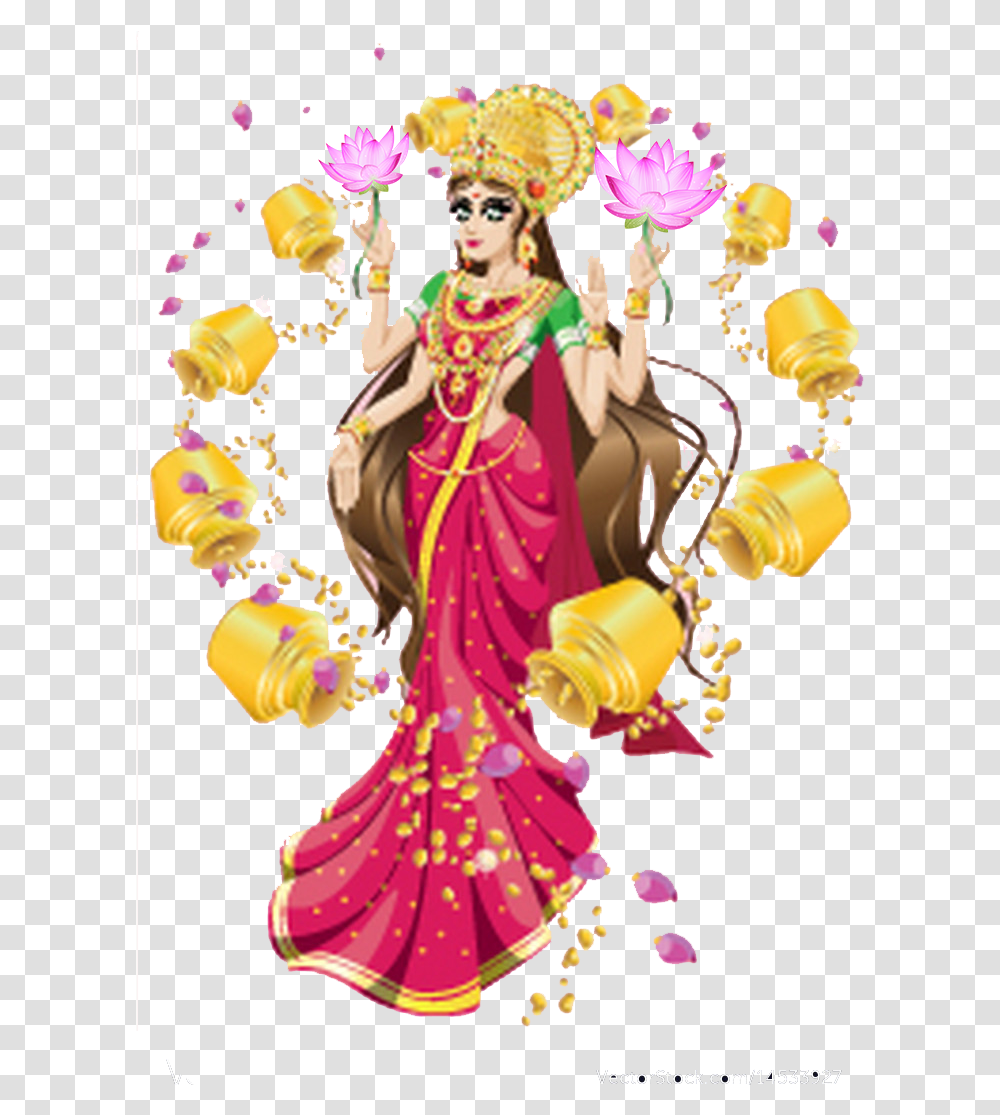 Maha Lakshmi Puja Free Background High Resolution Lakshmi Goddess, Person, Performer Transparent Png