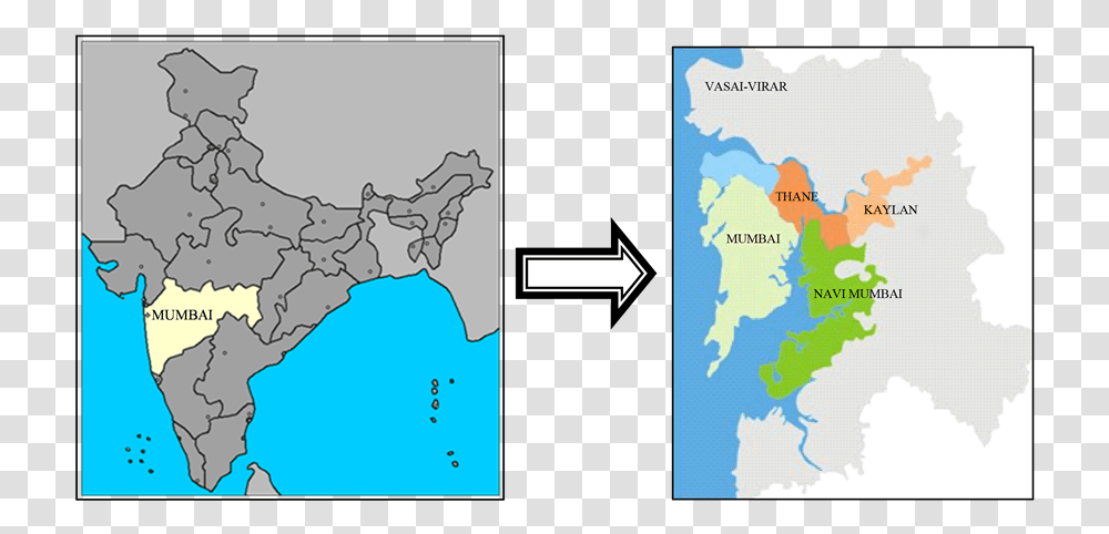 Maharashtra Map Showing Navi Mumbai, Diagram, Plot, Atlas, Rainforest Transparent Png