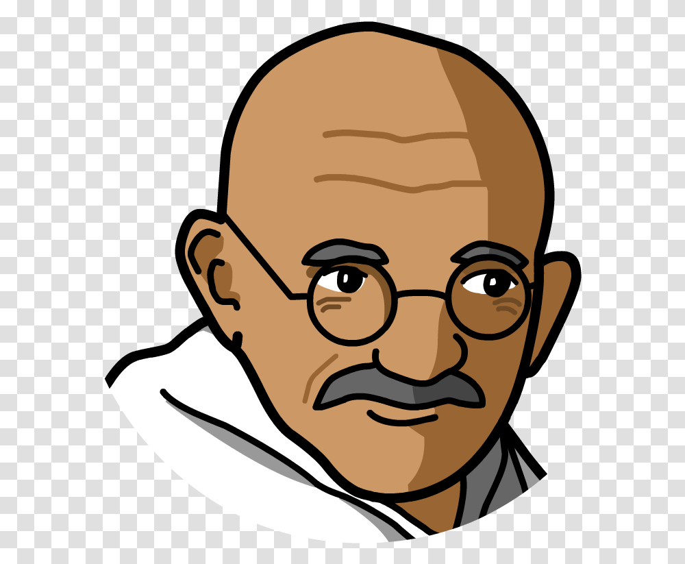 Mahatma Gandhi Cartoon Picture Of Mahatma Gandhi, Head, Face, Mustache, Beard Transparent Png