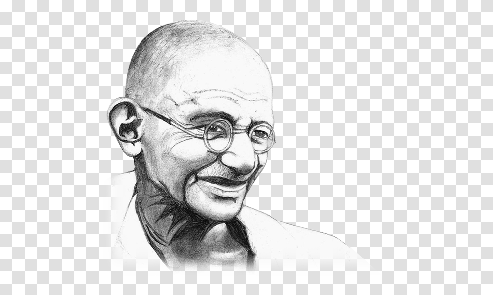 Mahatma Gandhi, Celebrity, Drawing, Person Transparent Png