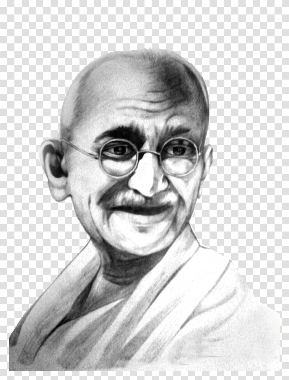 Mahatma Gandhi, Celebrity, Person, Human, Drawing Transparent Png