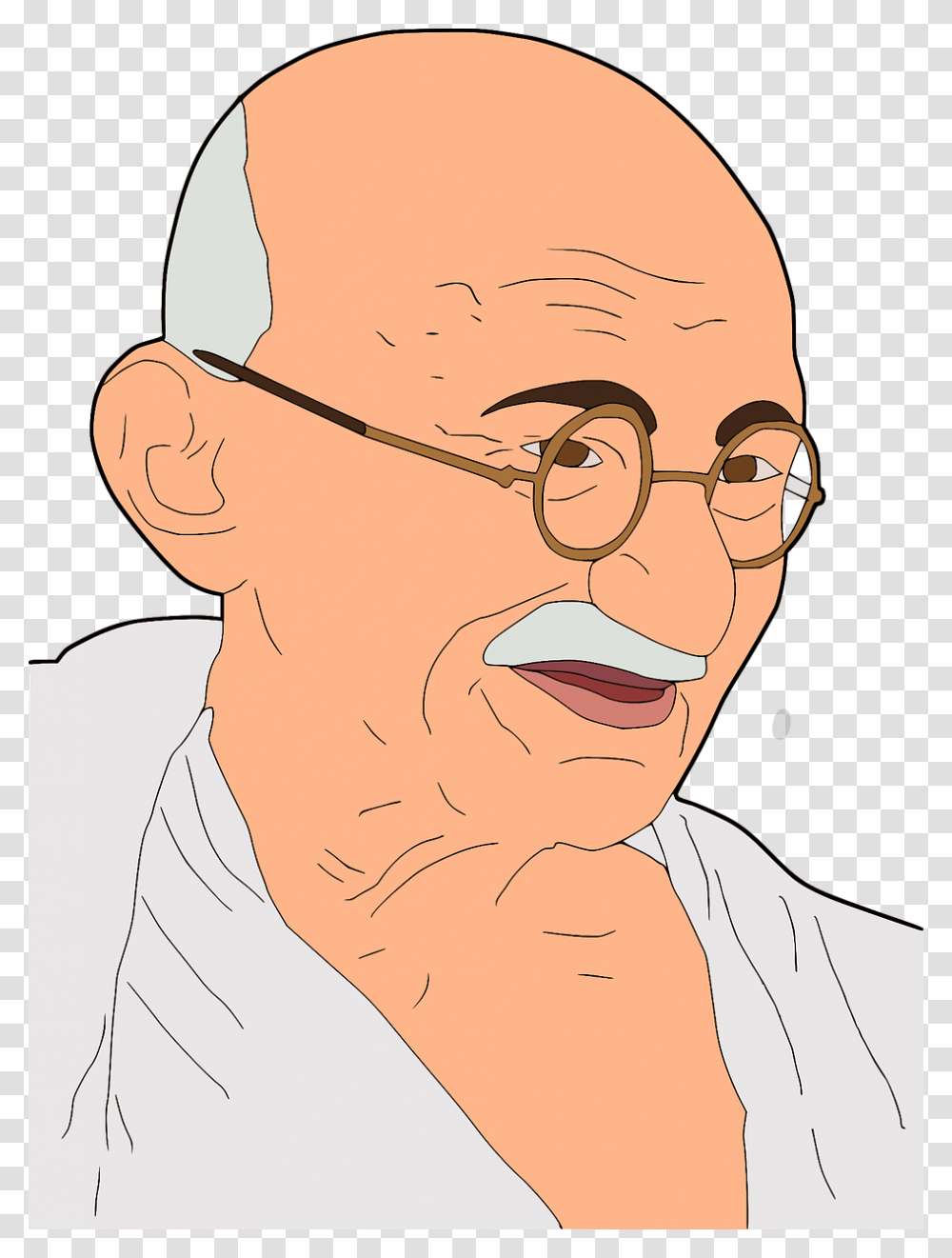 Mahatma Gandhi Gandhi I Cartoon Picture Of Mahatma Gandhi, Head, Face, Person, Human Transparent Png