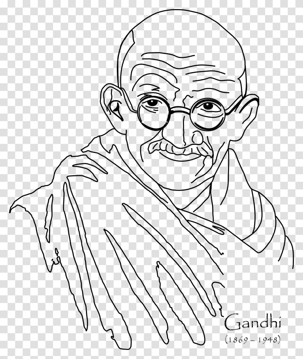 Mahatma Gandhi Para Dibujar, Drawing, Person, Human Transparent Png