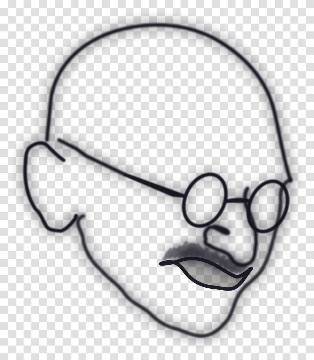 Mahatma Gandhi Sketches Outline Clipart Download Mahatma Gandhi Sketches Outline, Headphones, Electronics, Headset, Face Transparent Png