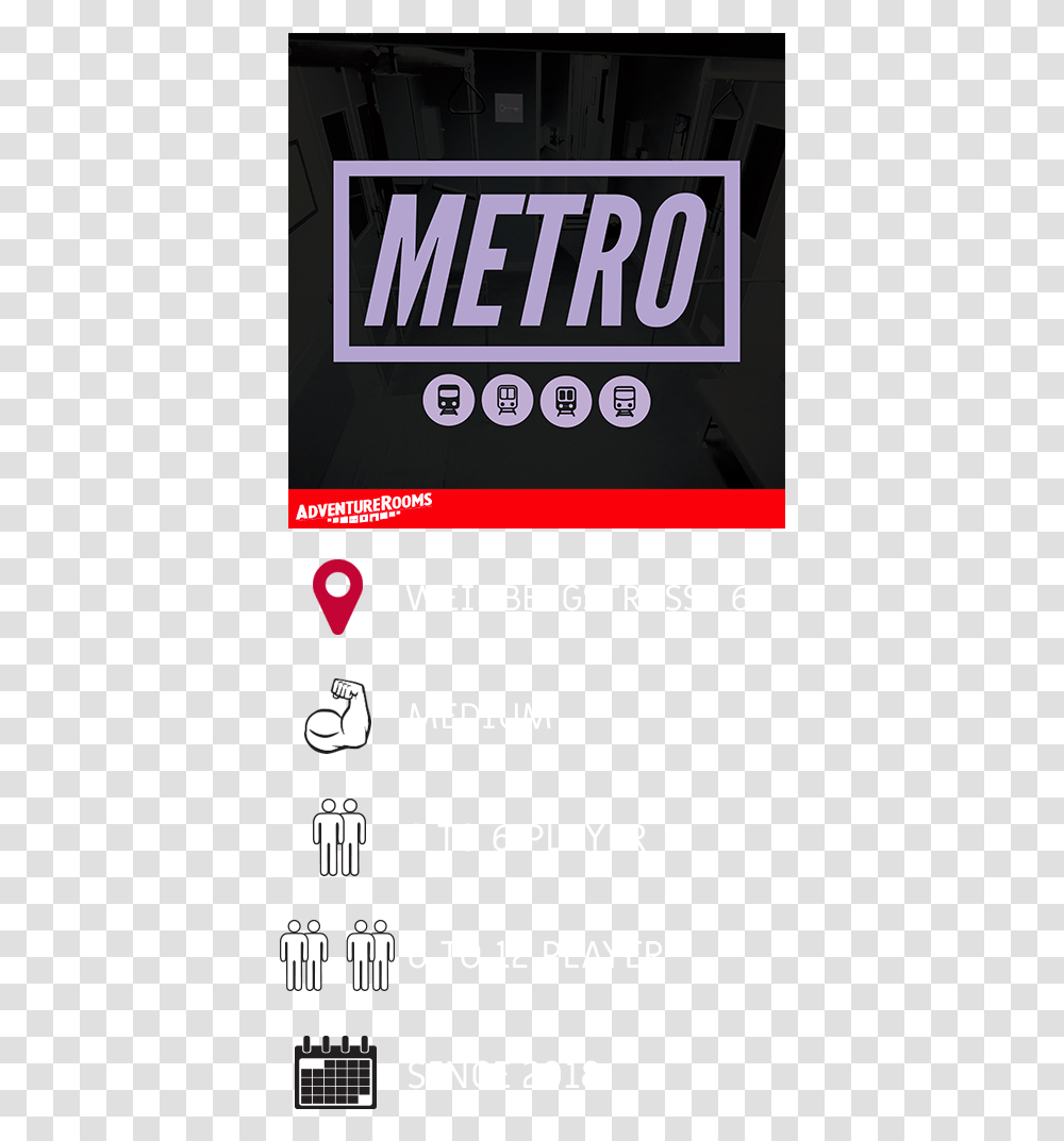 Mai 19 Metro Bild Eng Adventurerooms Metro, Poster, Advertisement, Paper Transparent Png