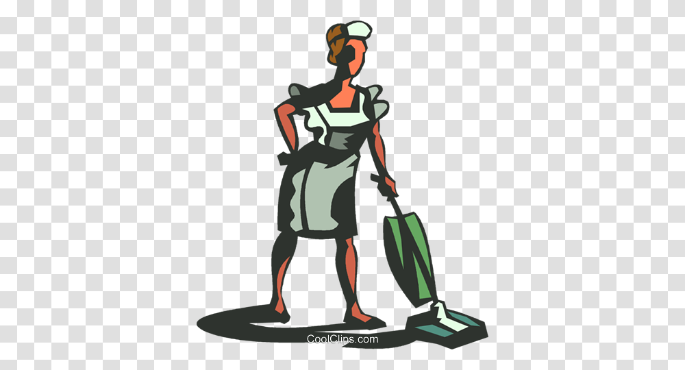 Maid House Cleaning Royalty Free Vector Clip Art Illustration, Person, Human, Performer, Female Transparent Png