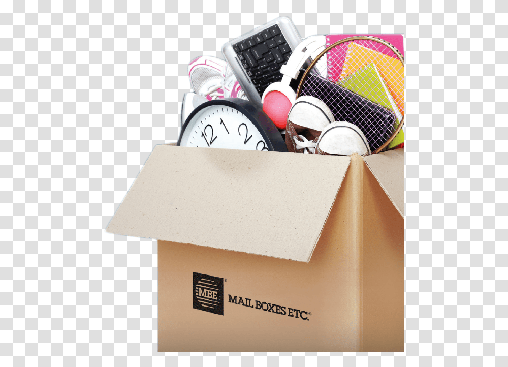 Mail Boxes Etc Packing, Tennis Racket, Cardboard, Carton, Clock Tower Transparent Png