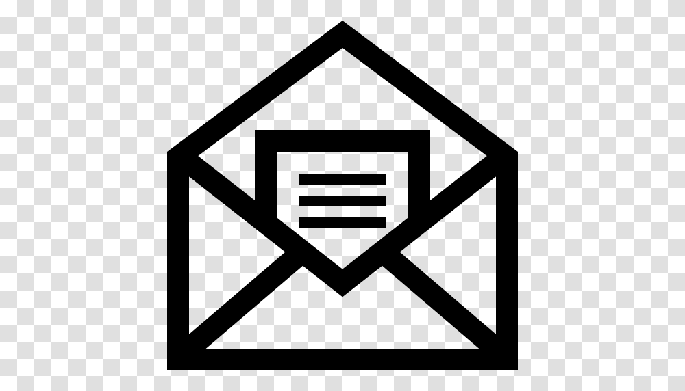 Mail Open Symbol Of An Envelope With A Letter Inside, Cross, Airmail Transparent Png
