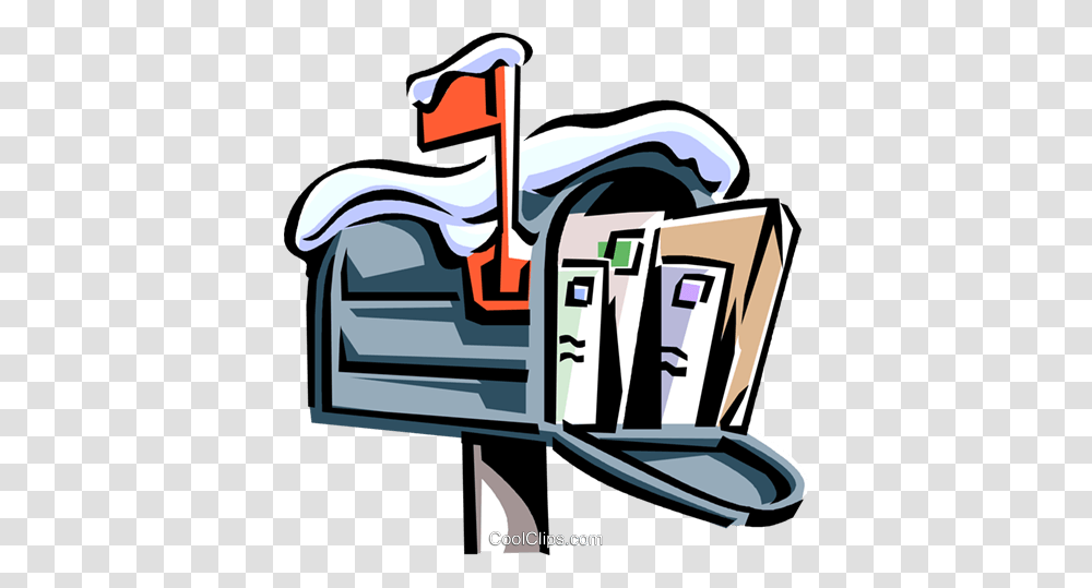 Mailbox Covered In Snow With Envelopes Royalty Free Vector Clip, Word, Gas Pump, Machine Transparent Png