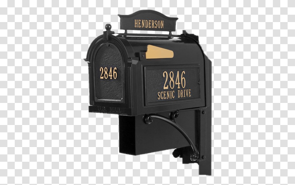 Mailbox Hd Quality Black Mailbox Gold, Letterbox, Postbox, Public Mailbox Transparent Png