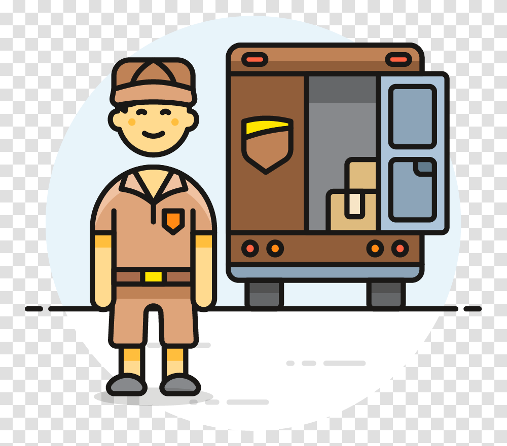 Mailman Truck Female Caucasian Cartoon Mailman Background, Fireman, Transportation, Vehicle, Van Transparent Png