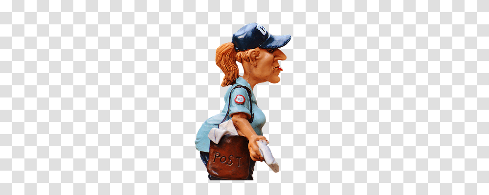 Mailwoman Person, Figurine, Baseball Cap, Hat Transparent Png