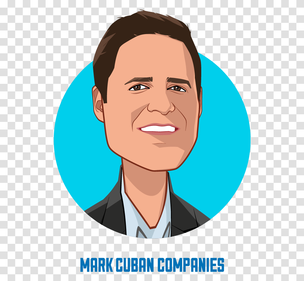 Main Caricature Of Mark Cuban Who Is Speaking At Hlth Mark Cuban Companies, Face, Person, Head, Smile Transparent Png